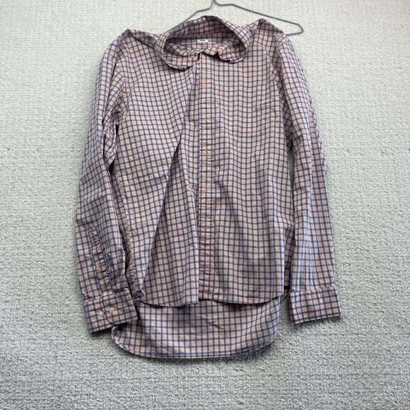 Lot x2 Uniqlo Long sleeve Shirt Mens M Check Plaid Button Up Pink / Yellow - Picture 11 of 12